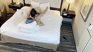 Tattoed beauty sucks petite cock