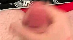 Gay guy jacks off and cums before bed