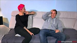 Crazy Pink Hair Milf Surprises Neighbors With Street Dick Encounter