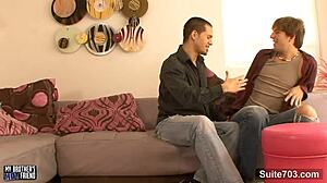 The lusty gay man gets his ass nailed doggy style