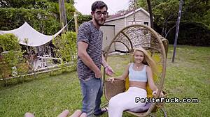 cock-hungry petite spinner intensely rides massive monster cock