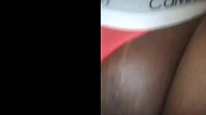 Feeling cum fill black pussy