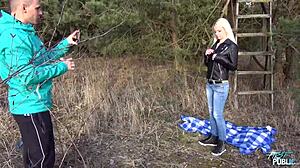 skinny blonde in public hardcore