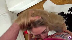 Hot Blonde In Glasses Screams During Rough Sex!
