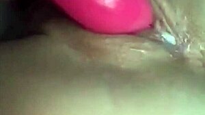 Blonde teen intensely masturbates with rose vibrator
