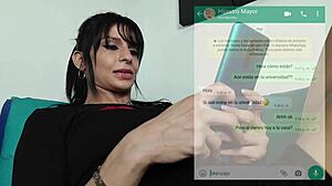 the stepson secretly copies his stepmother's actions, dreaming of fucking her when she returns from university