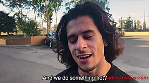 This brunette latin teen doesn't mind having gay sex for money in public, spied on hidden cam