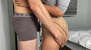 Pantera Nika gives a wild CFNM deepthroat in bedroom scene