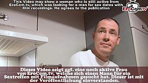 German amateur casting features curly haired housewife from next door