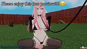 catgirl trained by master, moaning and squirting as good kitty