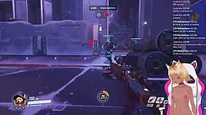 Vtuber lewdneko plays overwatch and gets spanked part 2 game anime hentai spanking