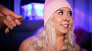 In this story, the beautiful blonde SUCKS COCK like a NYMPHOMANIAC, her big ass bouncing as she fucks.