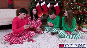 wow, stepsisters swap stepbros for wild foursome banging!