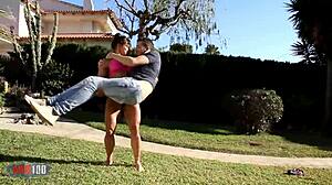 karyn the muscular milf demonstrates strength