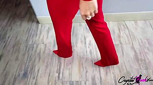 Crystal Rush in lesbian BDSM domination with dildo fucking! 🔥