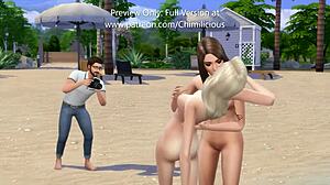 Lucky cameraman enjoys threesome with super models in cowgirl and creampie