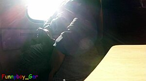 Very Spontaneous Quick Gay Jerk Off And Big Cumshot On Driving Train!