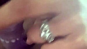 Horny whore uses toys for solo orgasm while rolling bubble