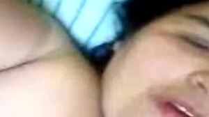Horny fat woman shows body on video call