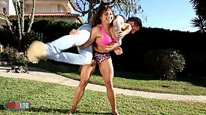 karyn the muscular milf demonstrates strength