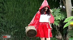 jordan kali feels wild excitement riding that monster cock as red riding hood
