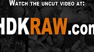 Gay yakışıklılar, dövmeli götü bareback creampie aksiyonunda alıyor!