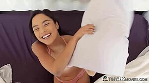 why does this beautiful latina babe feast on colossal cock during holiday?