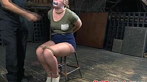 Young innocent babe gets bound by old dominant in bdsm session