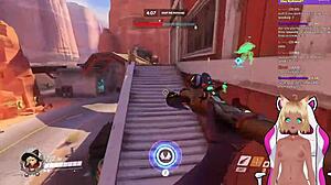 Vtuber lewdneko plays overwatch and gets spanked part 2 game anime hentai spanking