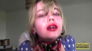 This chubby sub is getting restrained and hammered by pascal white