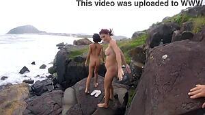 Take a walk with big natural tits outdoors