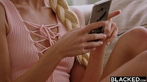 Blonde teen 18+ takes first black stud pounding hard!