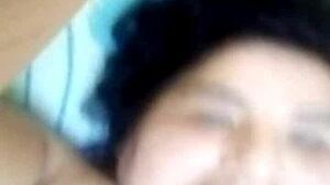 Horny fat woman shows body on video call