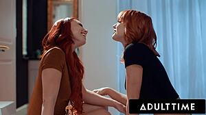 Redhead Lesbian Kenna James Licks Aidra Fox's Pussy And Ass