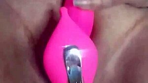 Amateur milf feels massive squirt with remote vibrator and dildo in threesome.