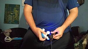 Man Uses Chastity Cage For Masturbation Session