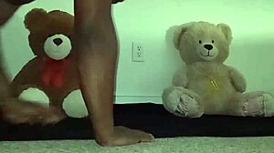 Enjoy a threesome with furry toy bears! Brown and Caucasian fun