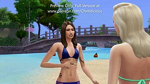 Lucky cameraman enjoys threesome with super models in cowgirl and creampie