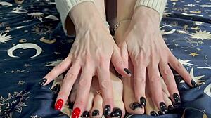 Brunette milf’s foot fetish solo ends in real squirt and orgasm