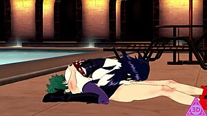 Deku a Midnight hentai s velkýma prsama oral cumshot necenzurovaný
