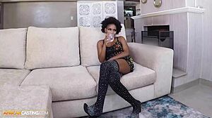 african casting busty ebony impressed by size in interview