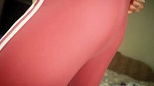 sabrina sabrok shows off her new butt while trying on leggings