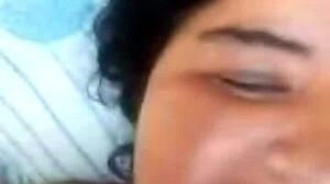 Horny fat woman shows body on video call