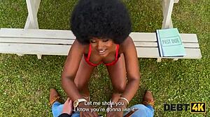 Ebony Brunette Returns Debt With Outdoor POV Sex
