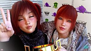 In double homework 01, we play with some hot redhead babes in a game.