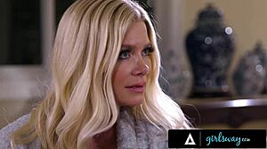 girlsway - recovering milf gets rough with stepbae in bed