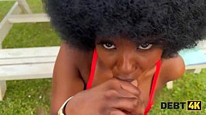 Ebony Brunette Returns Debt With Outdoor POV Sex