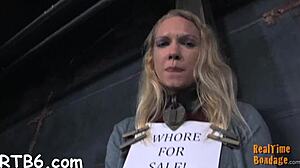 hot babe's smooth ass gets whipped during bondage sex