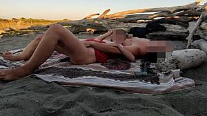 I Flash My Cock At Stepdaughter On The Beach. She Helps Me Cum Publicly