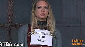 hot babe's smooth ass gets whipped during bondage sex